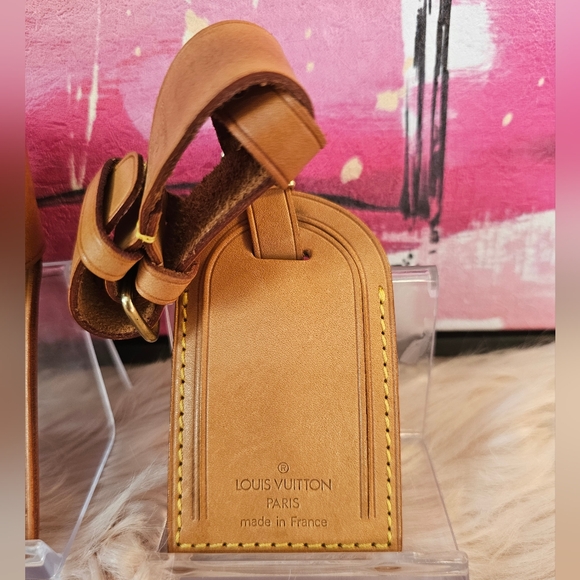 Louis Vuitton Set Vachetta Vintage Luggage Tag & Handle Strap X 2✨ - Picture 3 of 16